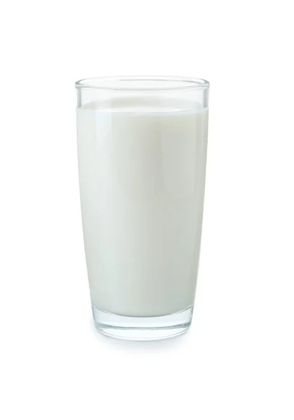 Glas Verse Melk Geïsoleerd Wit — Stockfoto