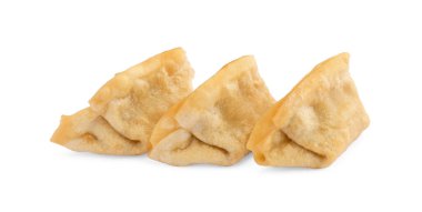 Lezzetli Gyoza (Asya hamur tatlısı) beyaz üzerine izole