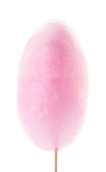 Одна Сладкая Розовая Хлопковая Свеча Изолирована Белом — стоковое фото