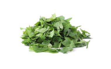 Beyaz maydanoz yaprakları yığını.