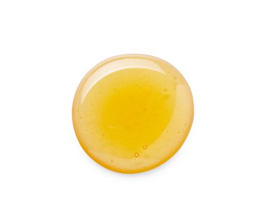 Lezzetli doğal bal damlası beyaza izole edilmiş, üst manzara