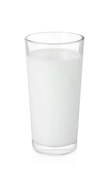 Glas Färsk Mjölk Isolerat Vitt — Stockfoto