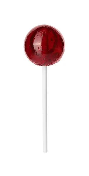 Tasty Red Lollipop Isolated White Confectionery Product — Stock Photo, Image