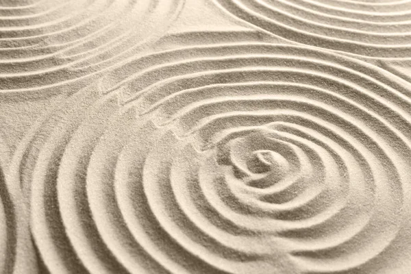 Όμορφα Μοτίβα Στην Άμμο Κοντινό Πλάνο Κήπος Zen — Φωτογραφία Αρχείου