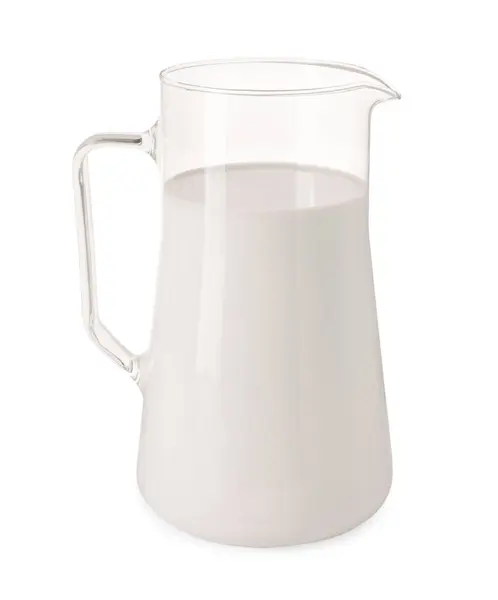 Один Кувшин Свежего Молока Изолированного Белом — стоковое фото