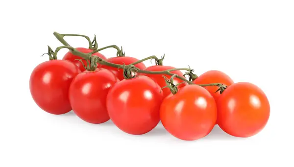 Branch Ripe Cherry Tomatoes Isolated White — Stock Photo, Image