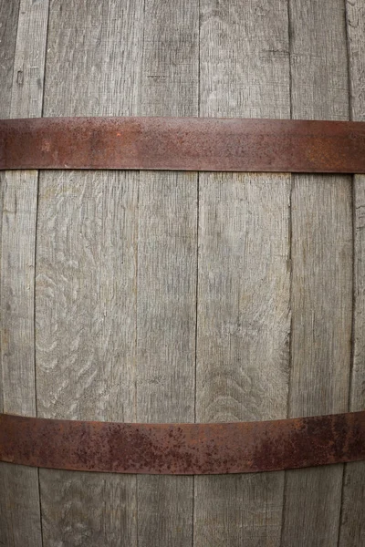 Barril Madeira Tradicional Como Fundo Close Produção Vinho — Fotografia de Stock