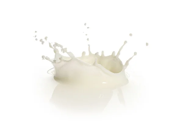 白い背景に新鮮な牛乳のスプラッシュ — ストック写真
