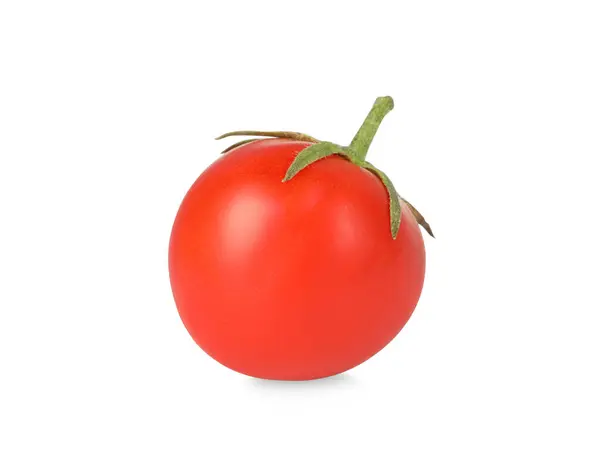 Une Tomate Cerise Mûre Isolée Sur Blanc — Photo