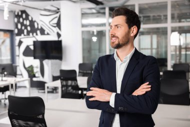 İçeride mutlu emlakçılar. Metin için boşluk