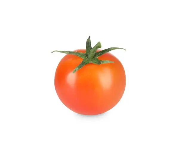 Une Tomate Cerise Mûre Rouge Isolée Sur Blanc — Photo