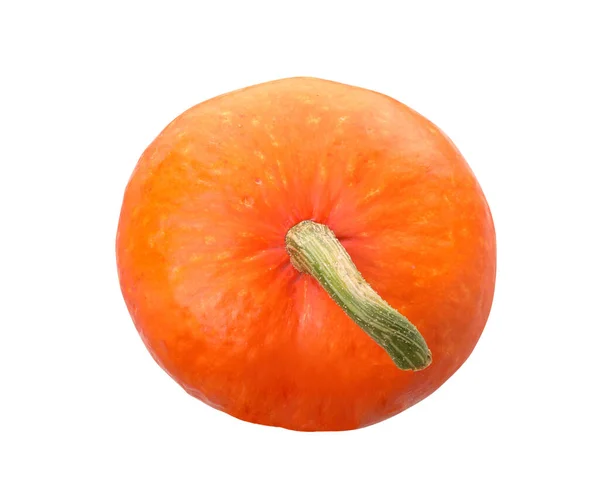 Один Свіжий Апельсиновий Гарбуз Ізольований Білому Вид Зверху — стокове фото