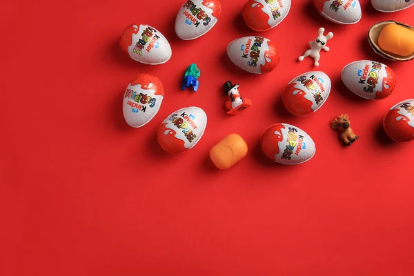 Sveti Vlas Bulgaria June 2023 Kinder Surprise Eggs Plastic Containers — Stock Photo, Image