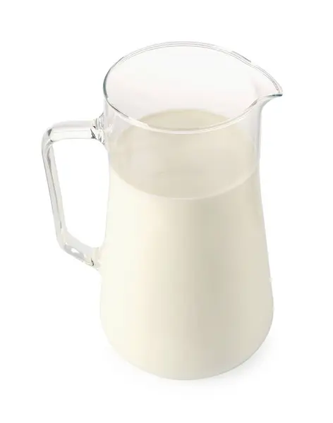 Ein Krug Frische Milch Isoliert Auf Weiß — Stockfoto