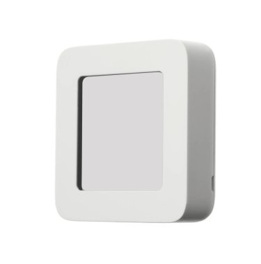 Bir termostat beyaza izole edilmiş. Akıllı ev sistemi