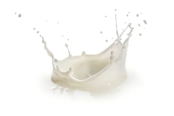 白で隔離新鮮な牛乳のスプラッシュ — ストック写真