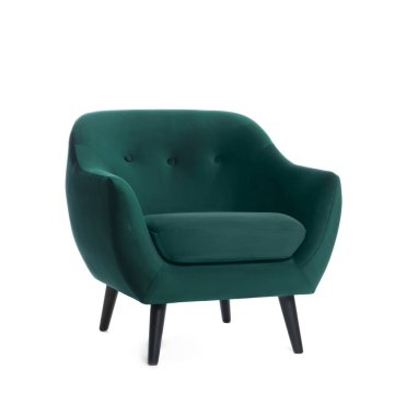 Beyaz tenli rahat bir koltuk.