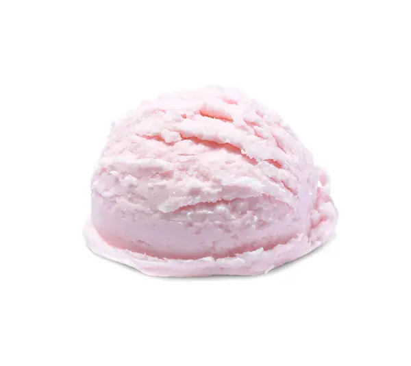 Целый Шарик Вкусного Розового Мороженого Изолирован Белом — стоковое фото