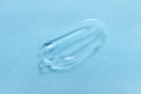 Δείγμα Διαφανούς Πηκτής Ανοιχτό Μπλε Φόντο Κορυφαία Προβολή — Φωτογραφία Αρχείου
