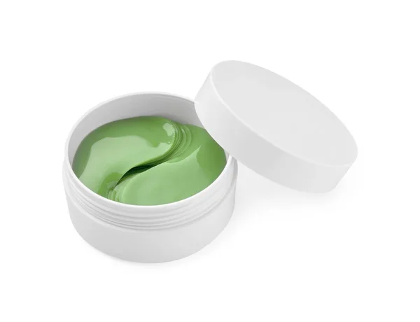 Jar Eye Patches Isolated White Cosmetic Product — Stock Photo, Image