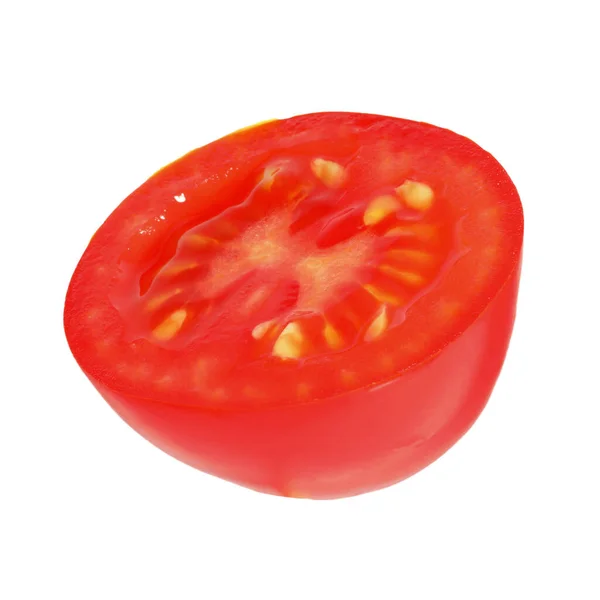 一半成熟的樱桃番茄在白色上分离 — 图库照片