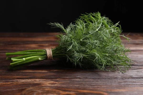 Bunch Fresh Dill Wooden Table — Stock Photo, Image