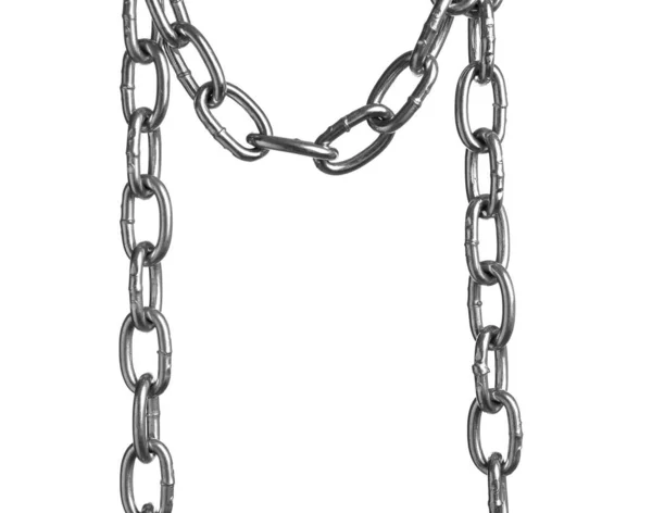 白で隔離された共通の金属の鎖 — ストック写真