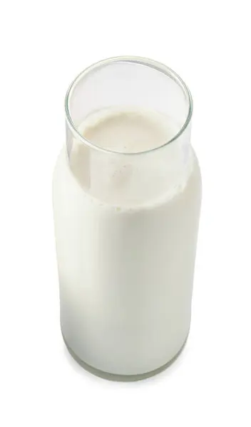 Glass Carafe Fresh Milk Isolated White View — Stock Photo, Image