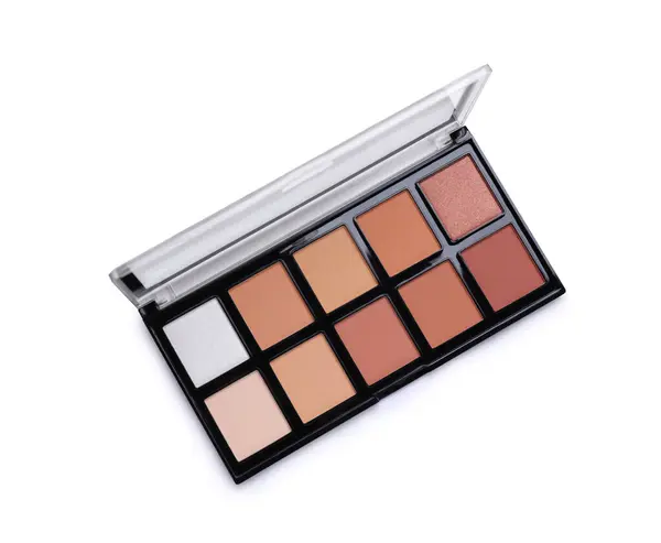 Colorful Contouring Palette White Background Top View Professional Cosmetic Product — Stock Photo, Image