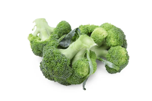 Pile Fresh Raw Green Broccoli Isolated White — Stock Photo, Image