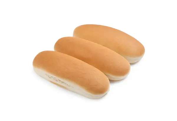 Finom Friss Zsemle Hot Dog Fehér Alapon — Stock Fotó