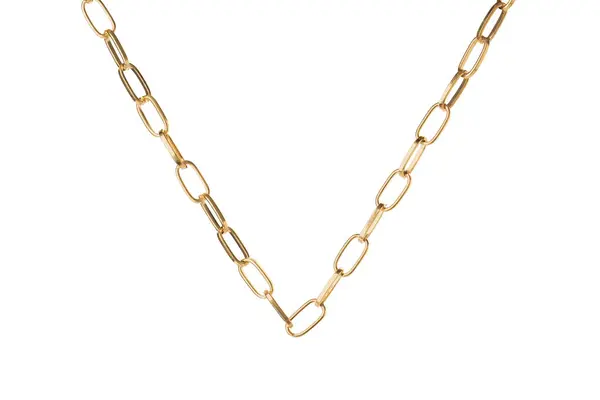 Jeden Kovový Řetěz Izolovaný Bílém Luxusní Šperky — Stock fotografie