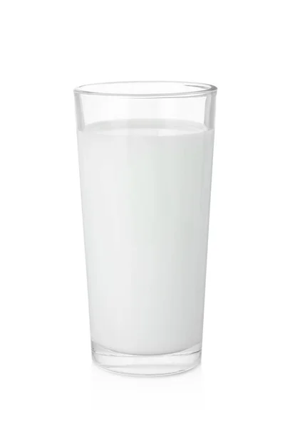 Glas Frische Milch Isoliert Auf Weiß — Stockfoto