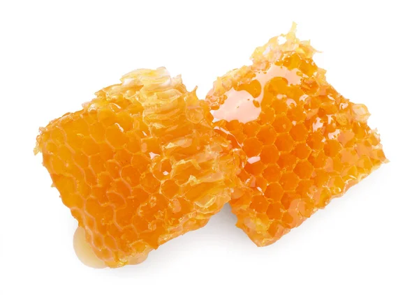 Natural Honeycombs Tasty Honey Isolated White — Stock Photo, Image