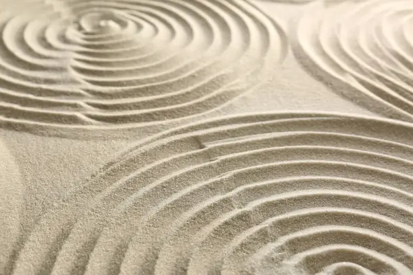 Kumda Güzel Spiraller Yakın Çekim Zen Bahçesi — Stok fotoğraf