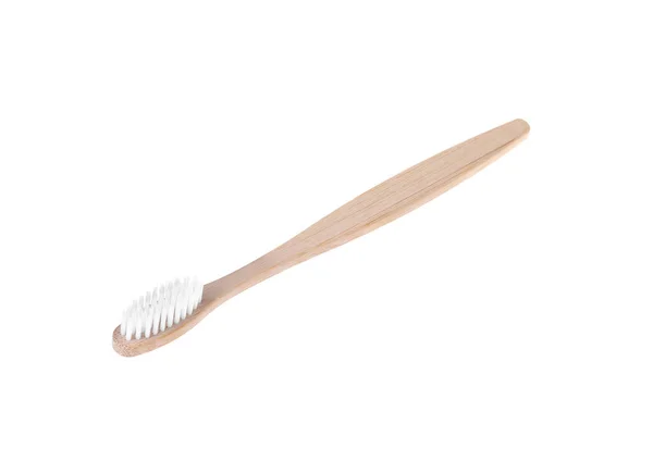 One Bamboo Toothbrush Isolated White Eco Friendly Product — Stock Photo, Image