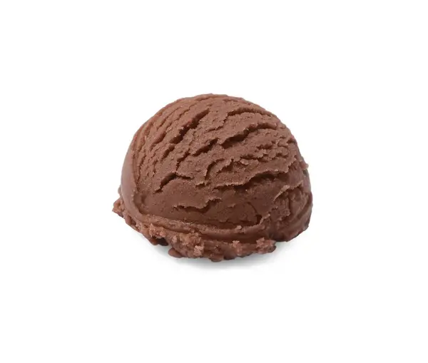 白で分離されたおいしいチョコレートアイスクリームのスクープ — ストック写真