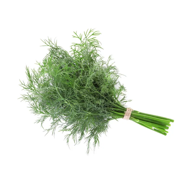 Bunch Fresh Dill Isolated White Top View — Stock Photo, Image