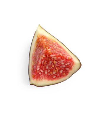 Taze incir parçası beyaza izole edilmiş, üstten.