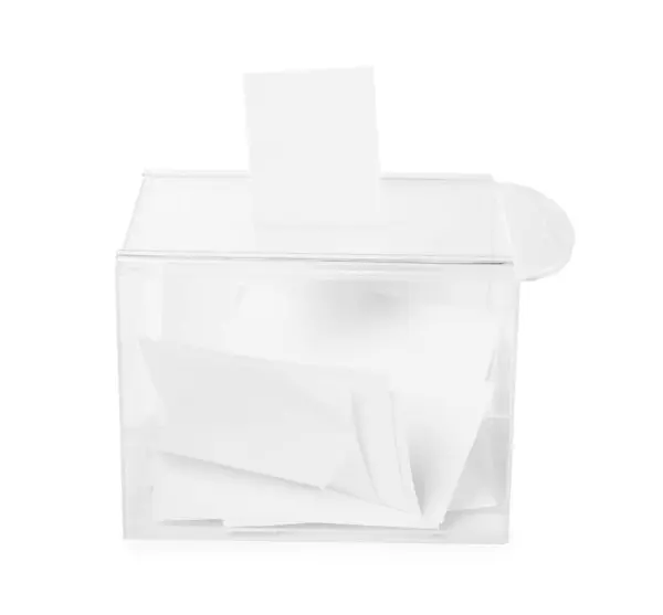 Transparent Ballot Box Vote Isolated White — Stock Photo, Image