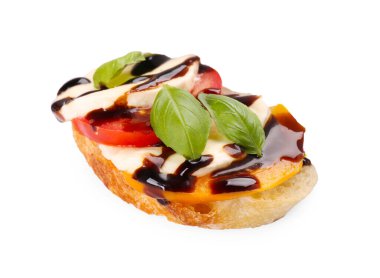 Mozarella peynirli, domatesli ve balzamik sirkeli nefis bruschetta.