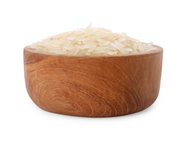 Beyaz kasede çiğ pirinç.