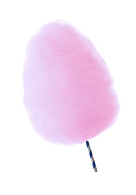 Bir parlak pamuk helva beyaz üzerine izole