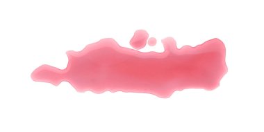 Beyaz zemin üzerinde kırmızı sıvı birikintisi, üst görünüm