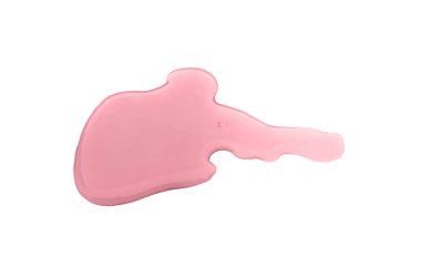 Beyaz arkaplanda kırmızı sıvı birikintisi