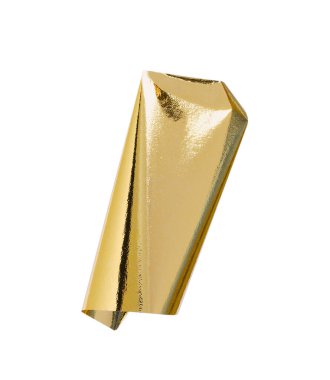 Yenebilir altın yaprak parçası beyaza izole edilmiş.