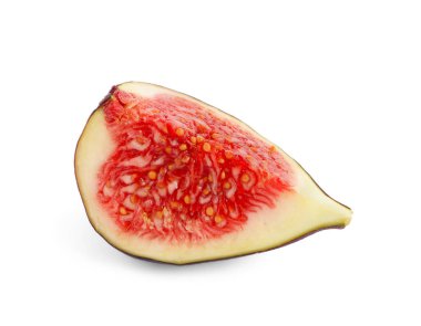 Bir parça taze incir beyazda izole edilmiş.