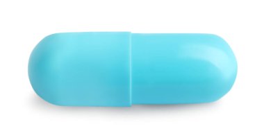 Beyaza izole edilmiş bir hap. İlaç tedavisi.