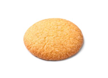 Lezzetli bir Danimarka kurabiyesi beyaza izole edilmiş.