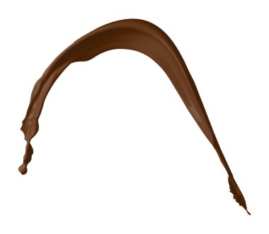 Beyaz arka planda bir çikolata rengi sıçraması